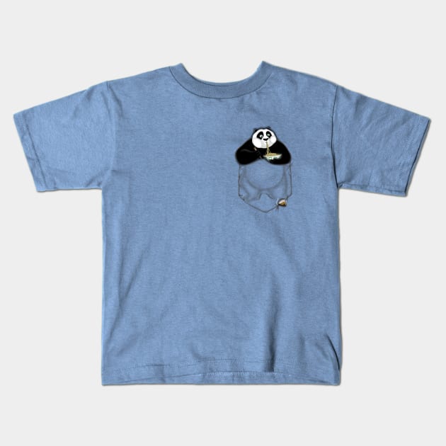 Kung Fu Po-cket Kids T-Shirt by lallama